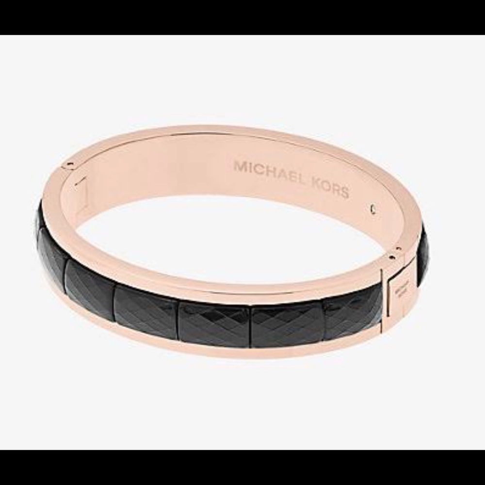 Michael Kors Black & Rose Gold Bangle